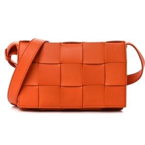 VALENTINA FIORE Woven Leather Cross Body Bag Purse Italy Adjustable Structured